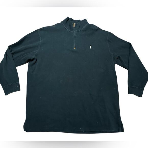 Polo Ralph Lauren Black Quarter-Zip Pullover in a Mens Size 3XLT - Picture 1 of 7